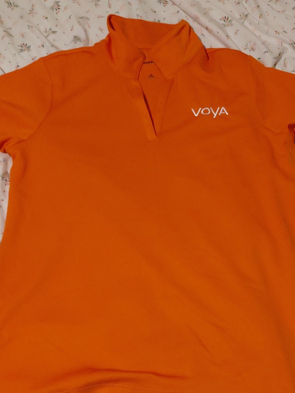 Women's Orange Short Sleeve Polo Tee